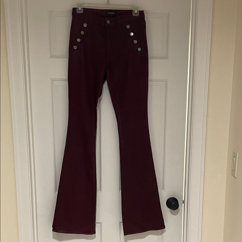 NWT Repaired! Ramy Brook Burgundy Coated Helena Jeans